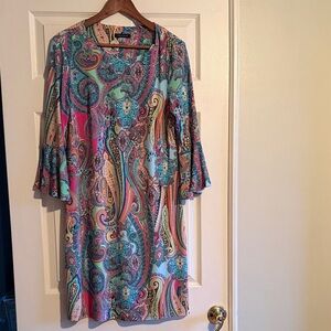 Tommy Hilfiger Paisley Shift Dress in Teal, Pink & Aqua
